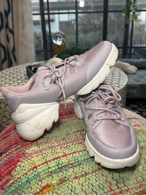 ASOS Chunky Lace-Up Sneakers in Dusty Lilac Purple lavender platform dad 90s y2k